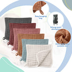 Irenare muslin burp cloth folded showing 20 x 10 inch size scale