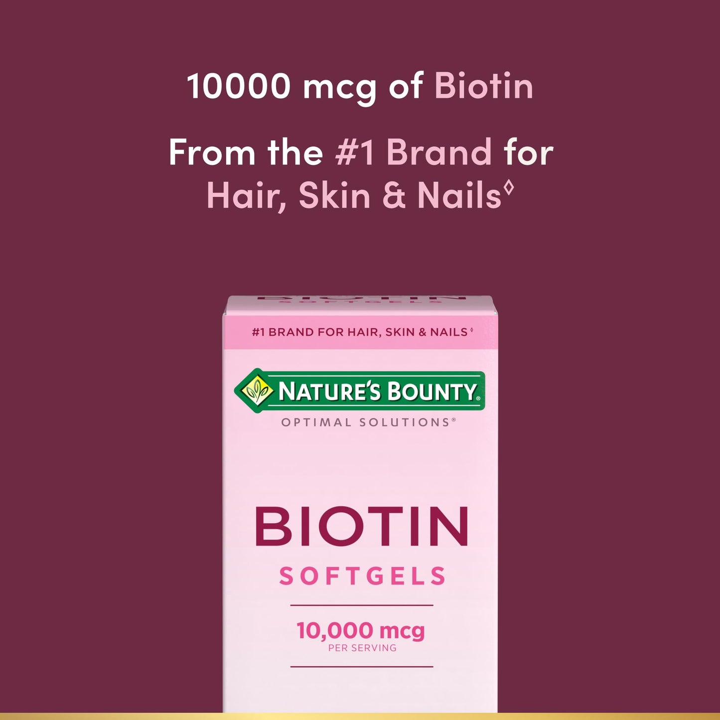 Rapid release liquid softgels of Nature's Bounty Biotin 10,000 micrograms