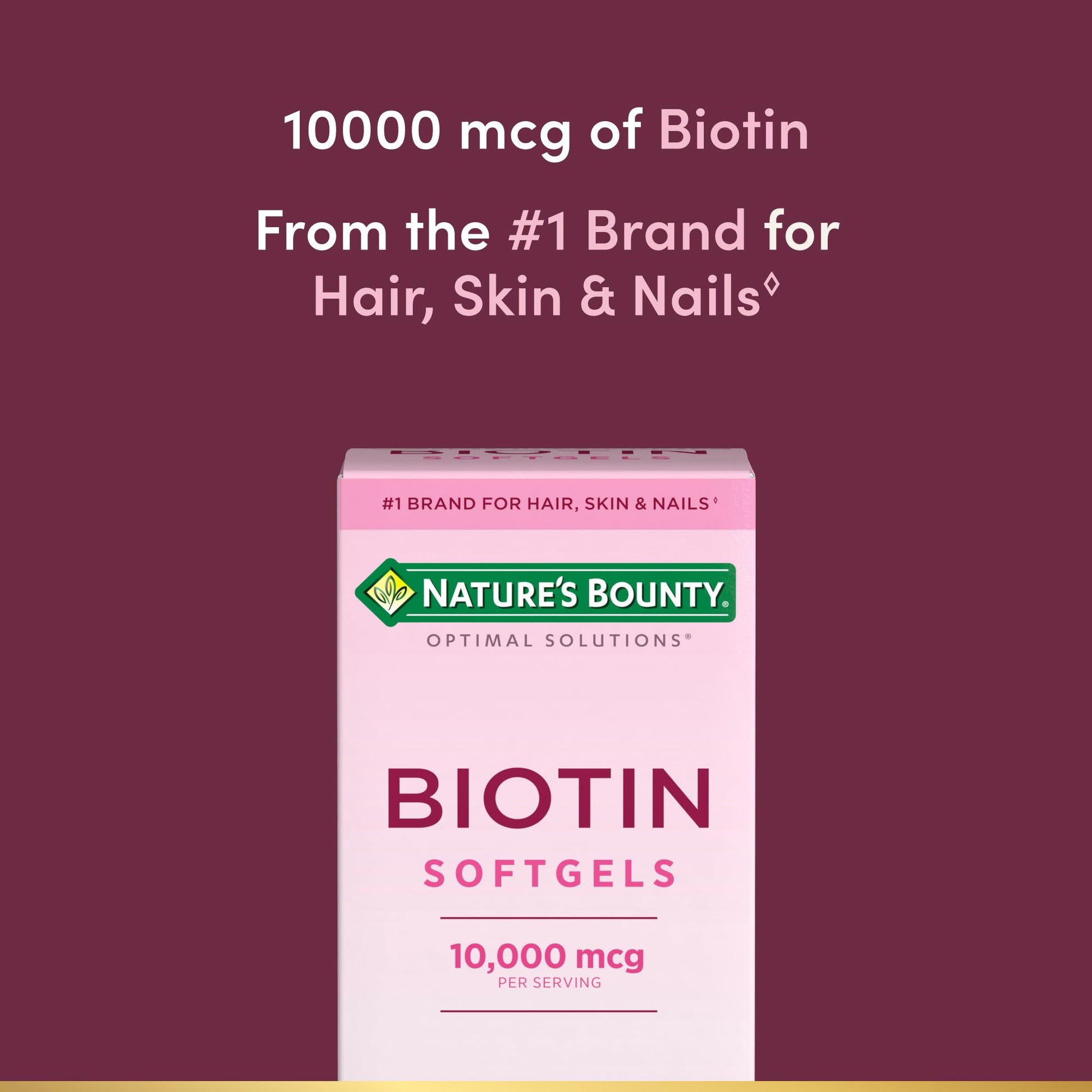 Rapid release liquid softgels of Nature's Bounty Biotin 10,000 micrograms