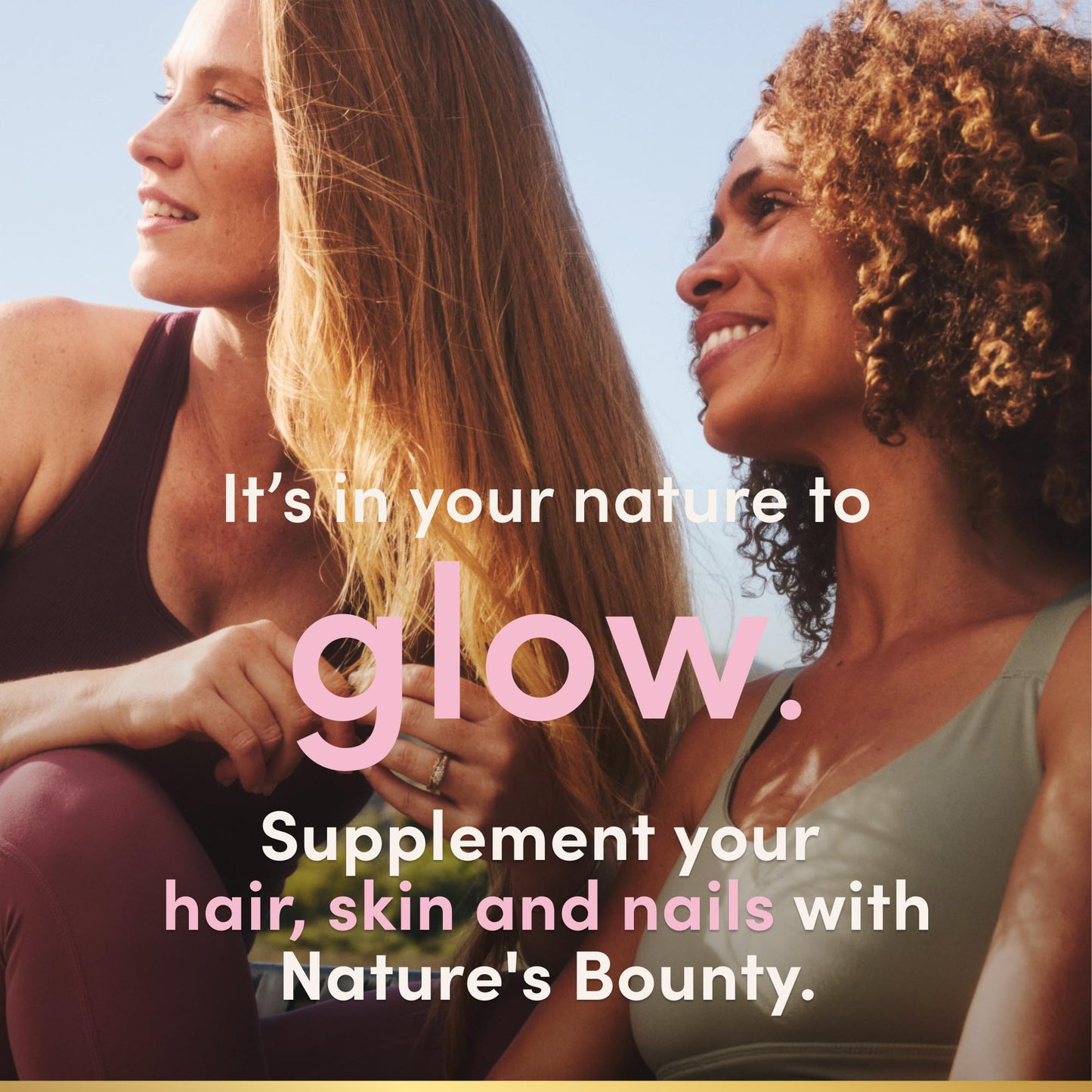 Authentic Nature's Bounty imported beauty supplement packaging side view
