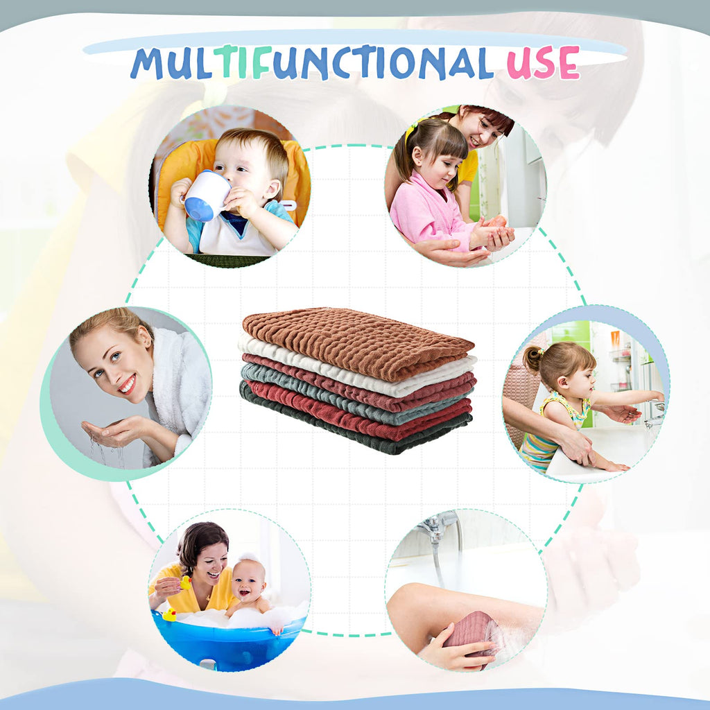 Soft muslin burp cloths stacked neatly for nursery organization