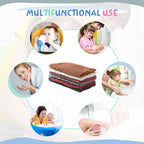 Soft muslin burp cloths stacked neatly for nursery organization