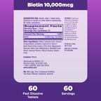 Natrol Vitamin B7 fast dissolve maximum strength supplement bottle details