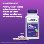 Natrol strawberry flavored biotin 10000 mcg tablets allergy information view