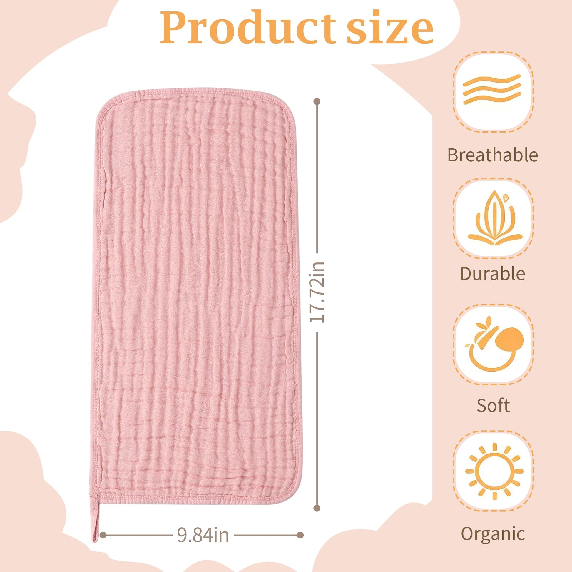 Close up view of the six layer premium cotton fabric highlighting the breathable muslin weave texture.