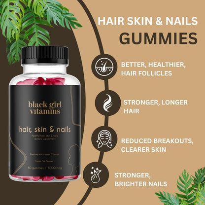 Black Girl Vitamins vegan gelatin free hair growth gummies dietary information