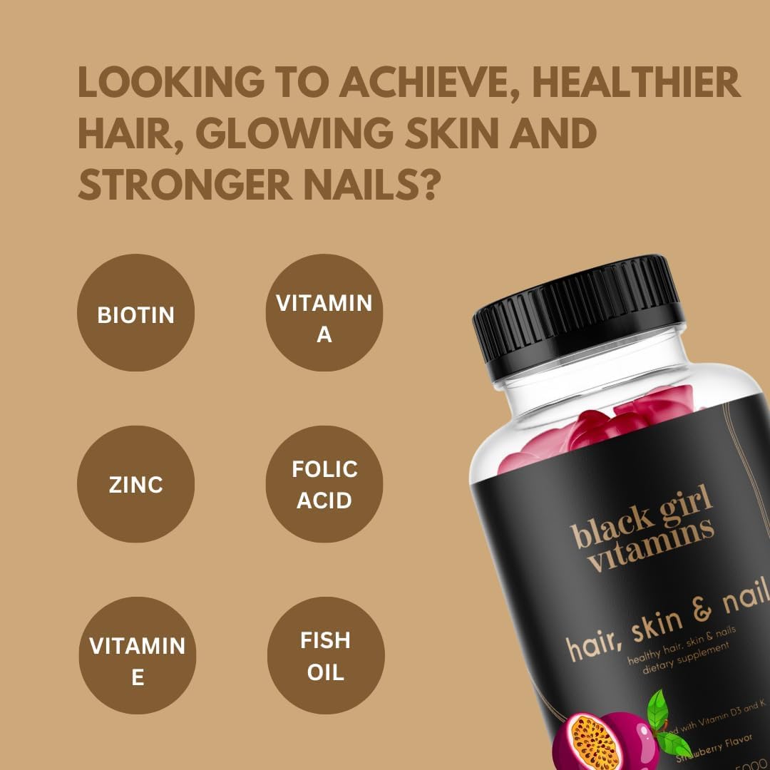 Black Girl Vitamins sixty count bottle for hair skin and nail strength