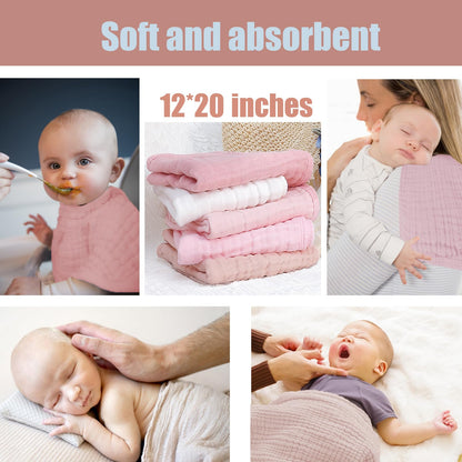SnugOre multi use newborn burp cloths displayed together to showcase the full set contents.