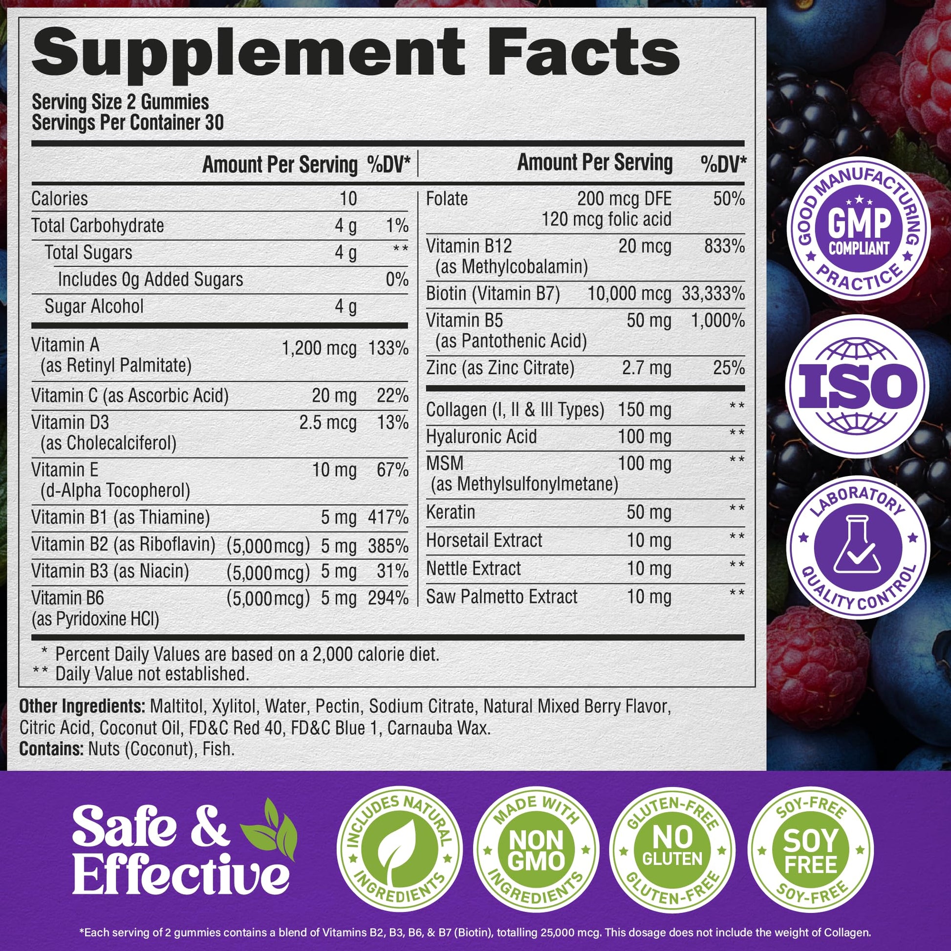 Nutraharmony biotin safety seal authentic imported bottle presentation.