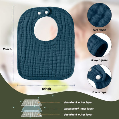 Absorbent cotton muslin burp cloths for newborns