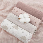 Close up view of the neat edge binding on Susurration infant burping cloths.
