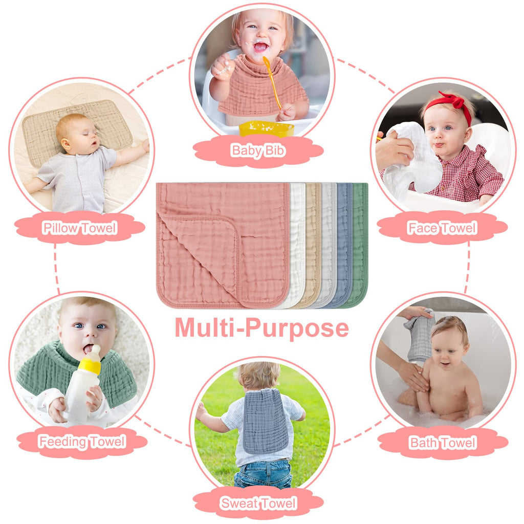 Large twenty by ten inches muslin burp rag spread out flat
