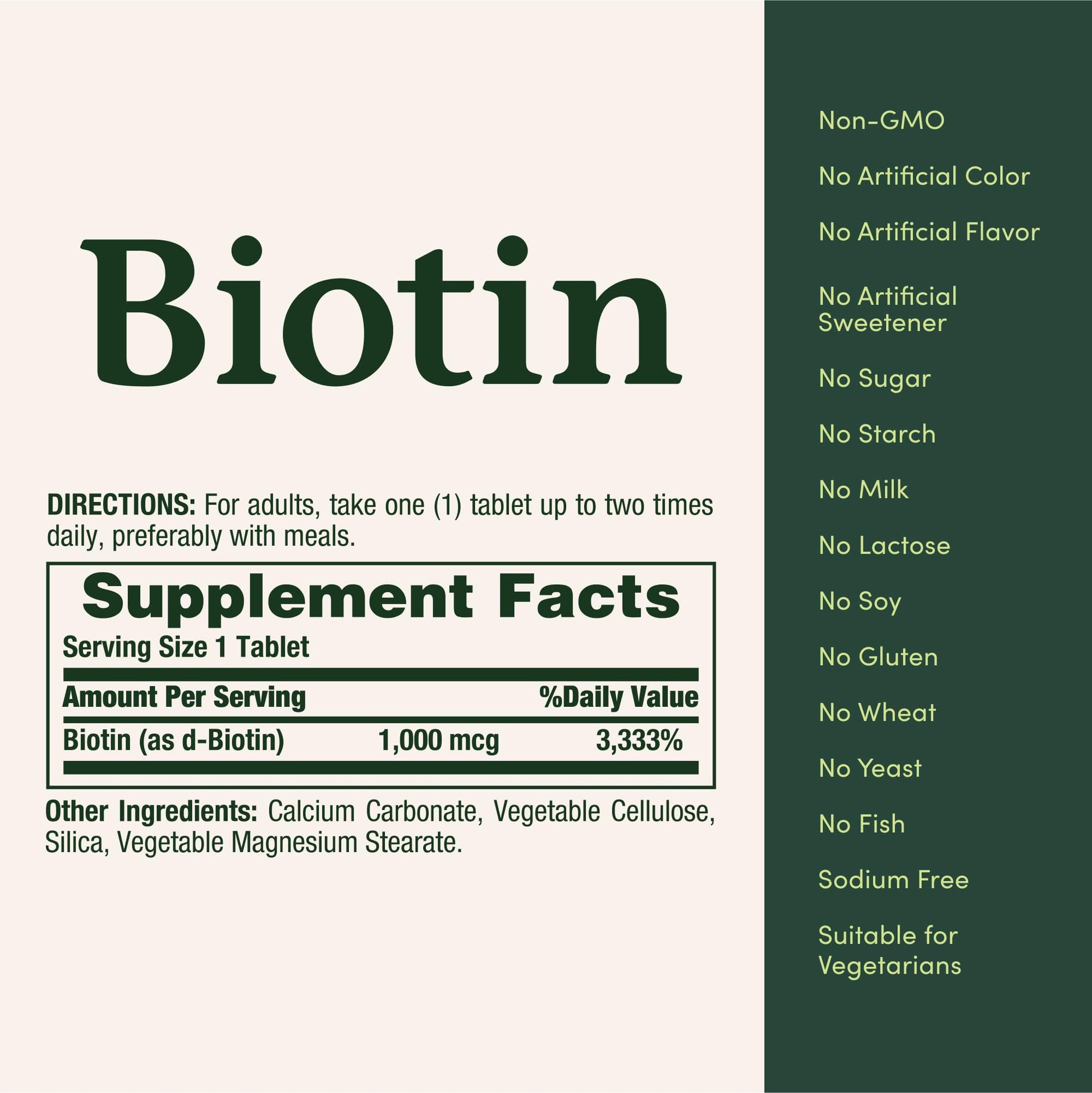 Nature's Bounty Biotin 1000 Micrograms tablets displaying secure tamper evident seal