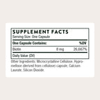 Thorne Vitamin B7 8 mg dietary supplement side label showing clean ingredients