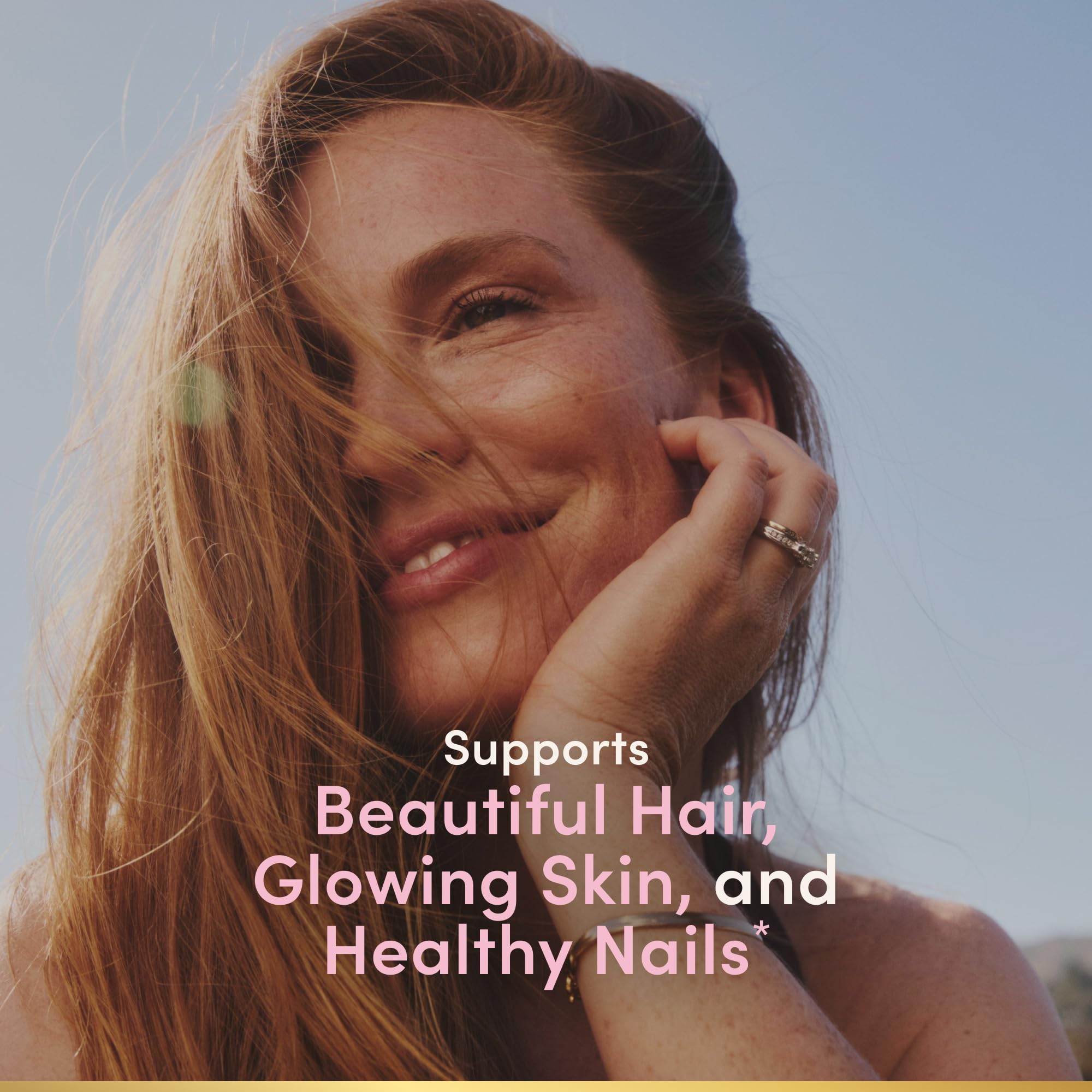 Nature's Bounty Hair Skin and Nails packaging side view displaying full supplement facts panel details
