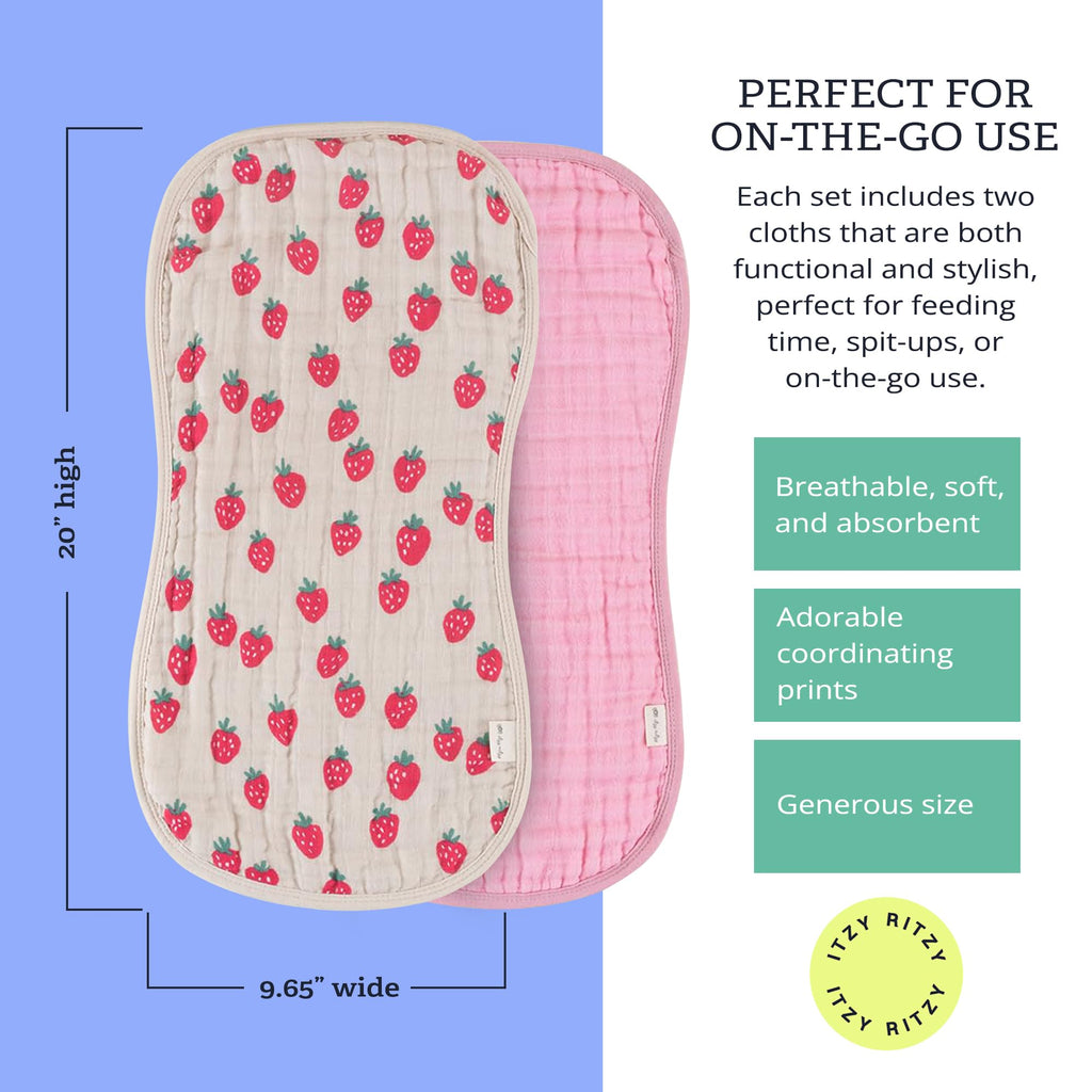 Itzy Ritzy baby feeding cloths set showing the coordinating modern checkerboard pattern.