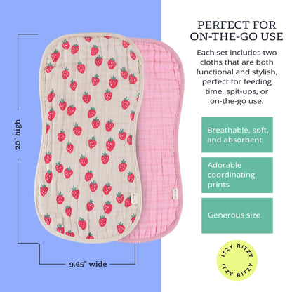 Itzy Ritzy baby feeding cloths set showing the coordinating modern checkerboard pattern.