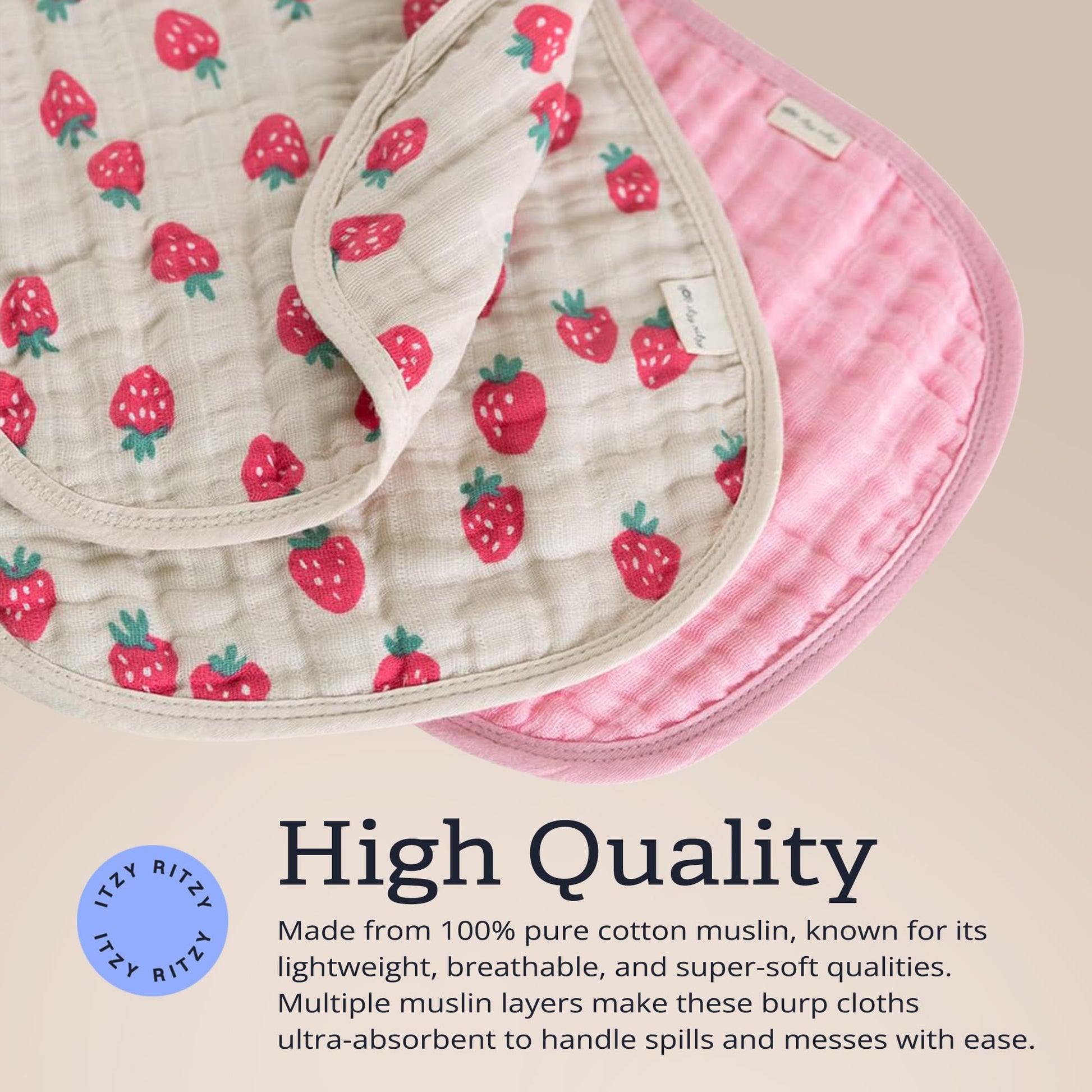 Premium Itzy Ritzy absorbent newborn cloths packaging display for baby shower gifting.