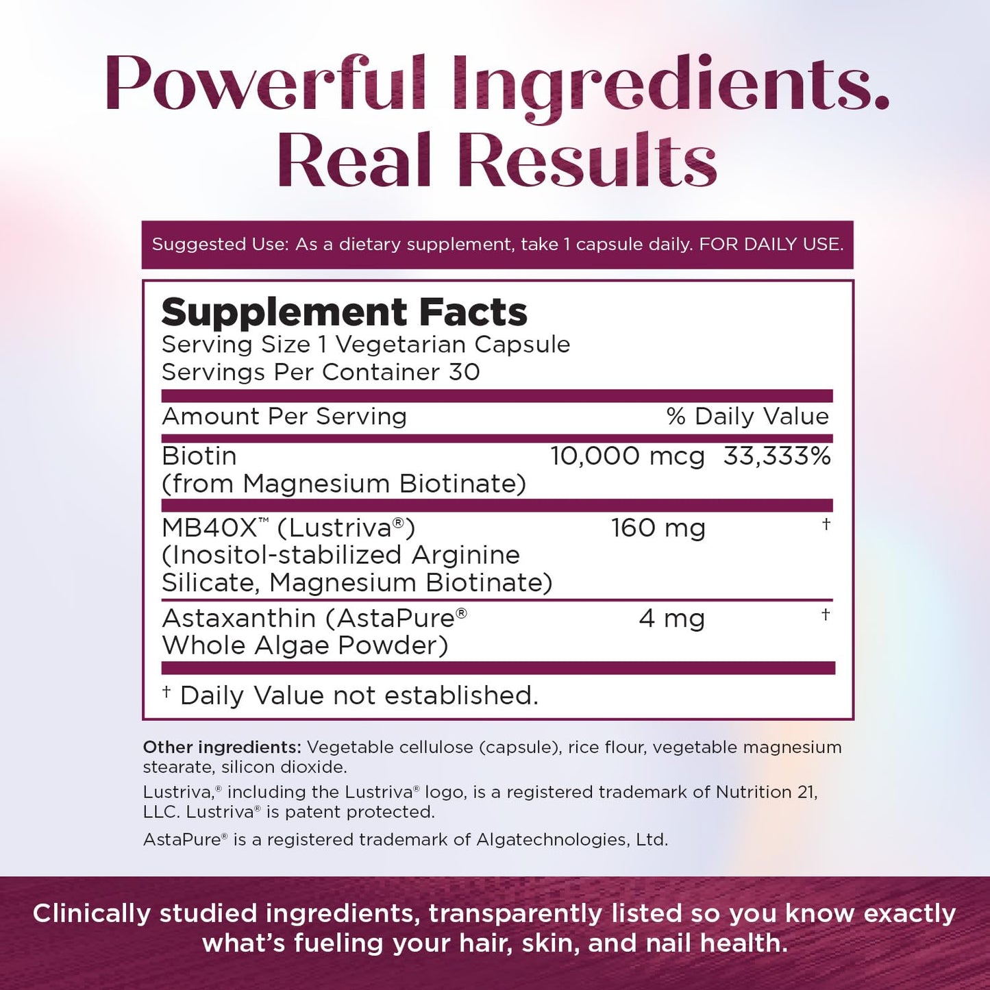 Purity Products MyBiotin ProClinical dietary supplement for smoother skin