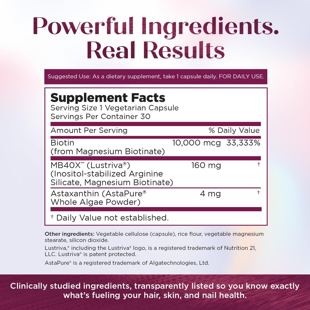 Purity Products MyBiotin ProClinical dietary supplement for smoother skin