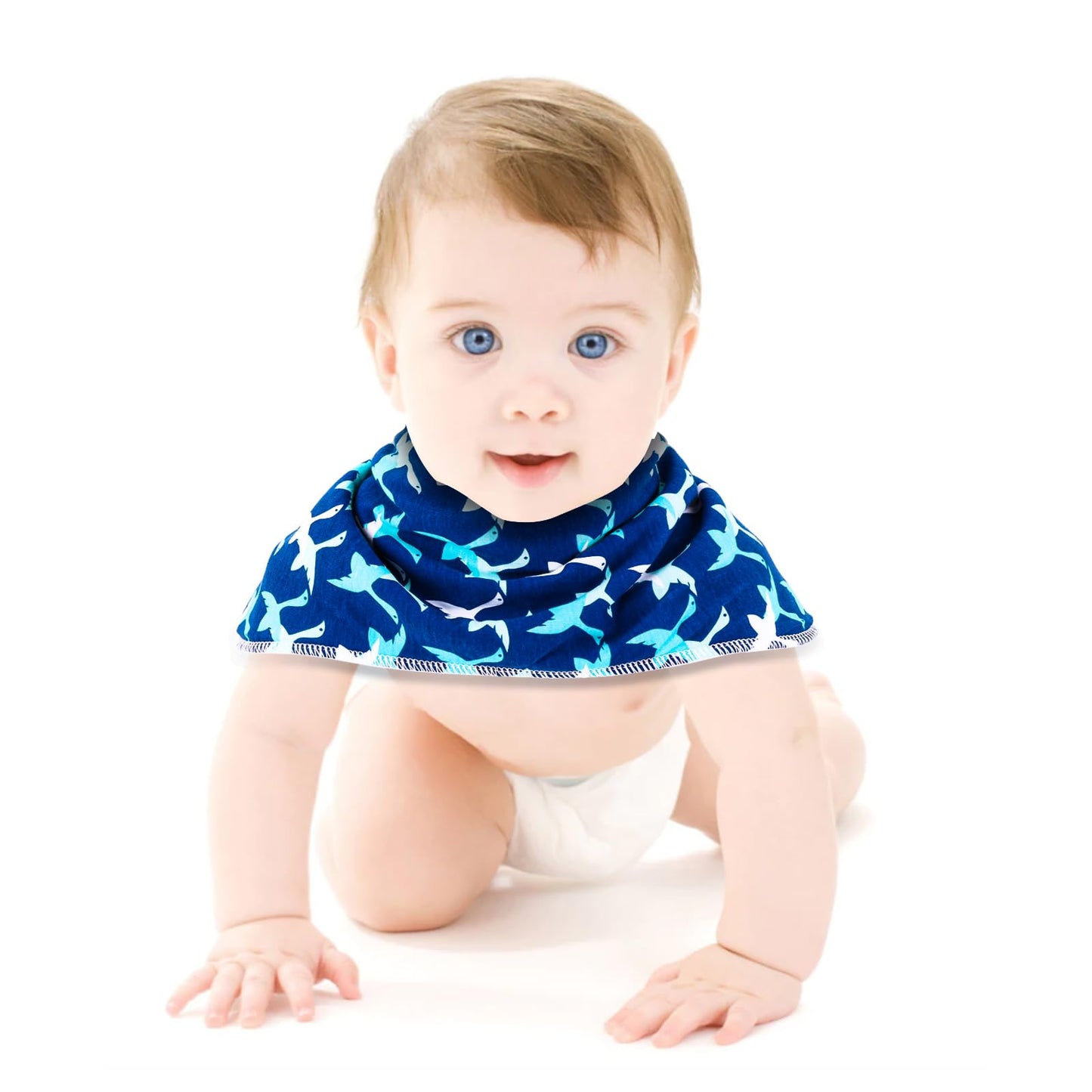 Benoxine baby burp cloths displayed on a shoulder for coverage