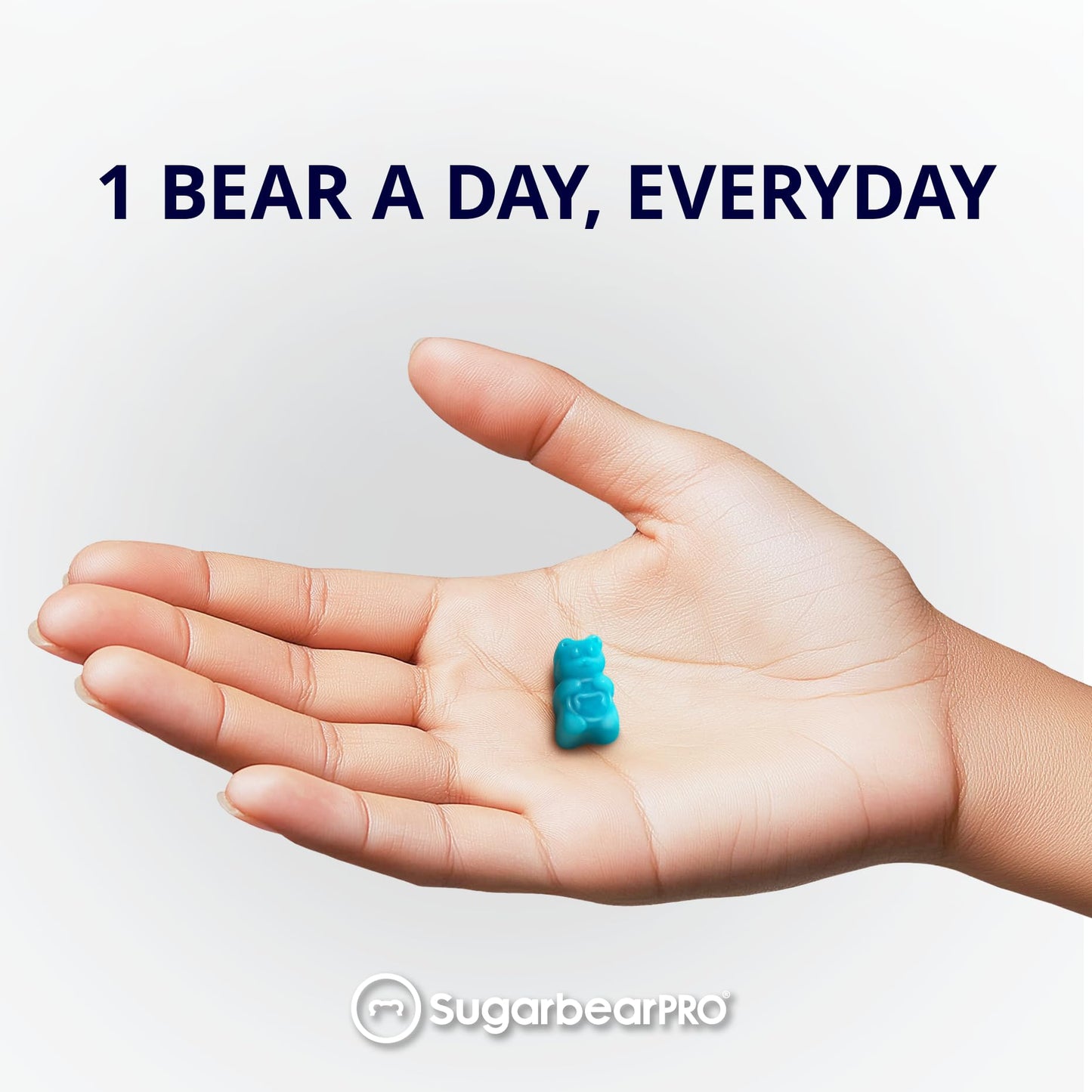 Premium SugarbearPRO blue berry flavored hair vitamins presentation view