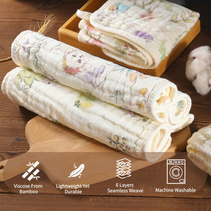 Unisex design absorbent baby burp cloths unfolded dimension view
