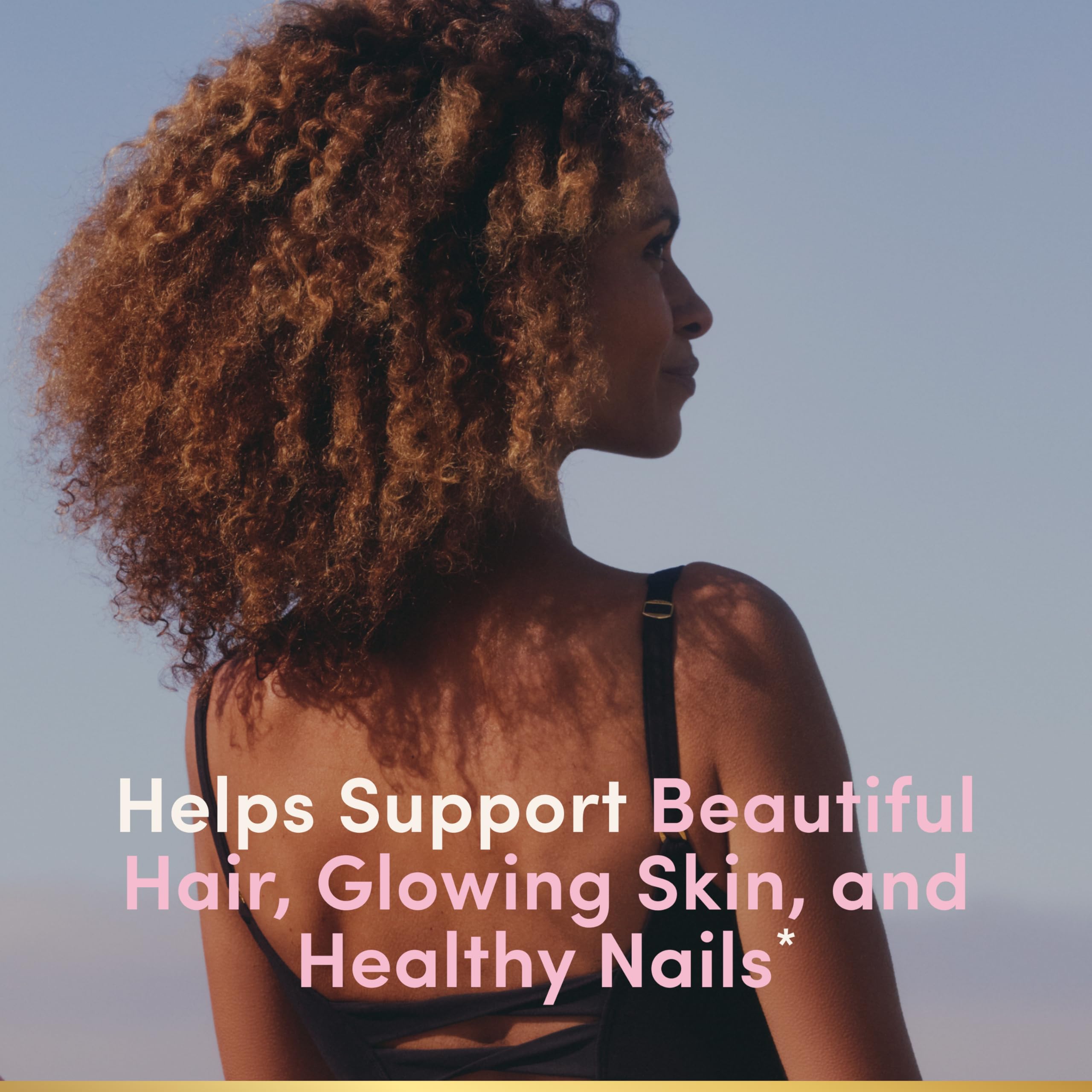 Nature's Bounty Tropical Citrus beauty supplement close up on vegetarian pectin formula
