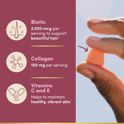 Authentic Nature's Bounty beauty gummies imported USA packaging details