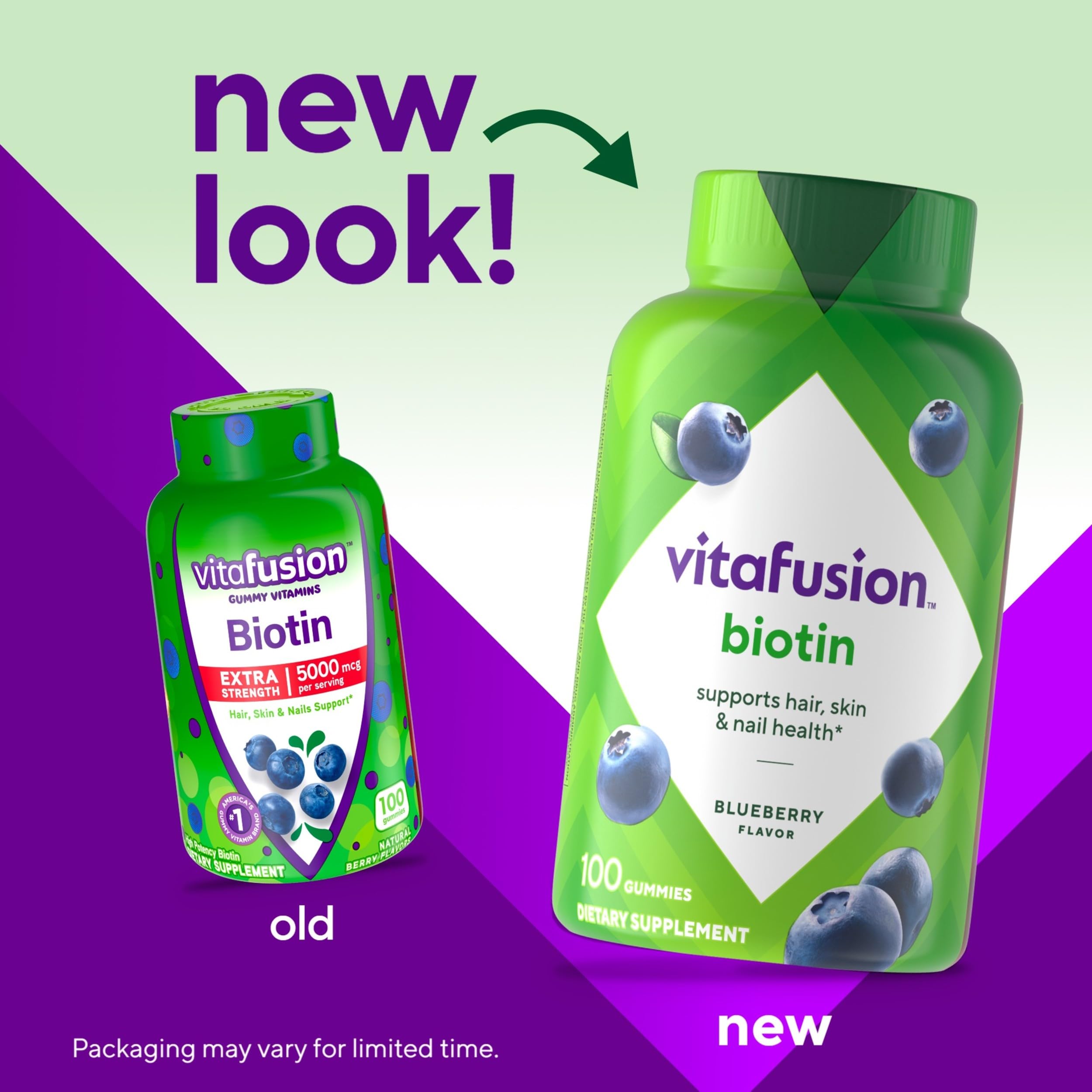 Vitafusion Biotin 5000 mcg supplement gummies nutritional facts label check
