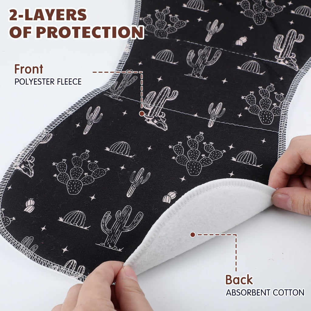 SmoothNovelty newborn spit up cloths folded neatly showing the rustic frontier landscape prints