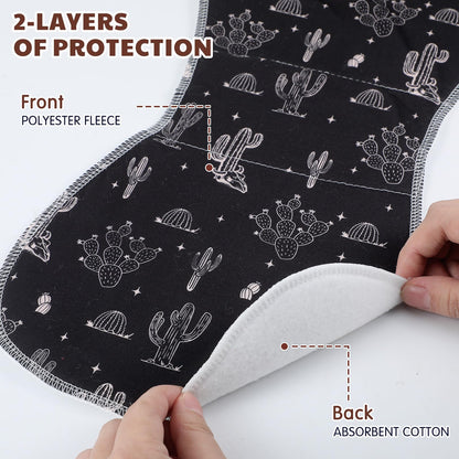SmoothNovelty newborn spit up cloths folded neatly showing the rustic frontier landscape prints
