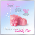 Hello Lovely 5000 mcg biotin supplements back label showing full ingredient list.