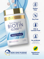 Carlyle premium vitamin B7 fast melting daily beauty supplement bottle close up