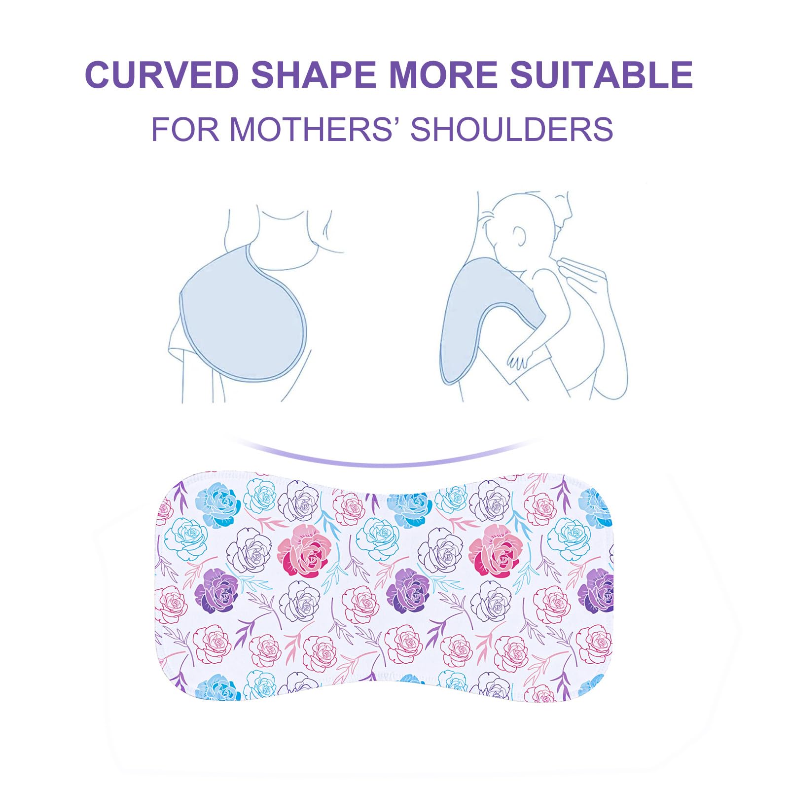 Folded floral pattern organic baby burp cloths set