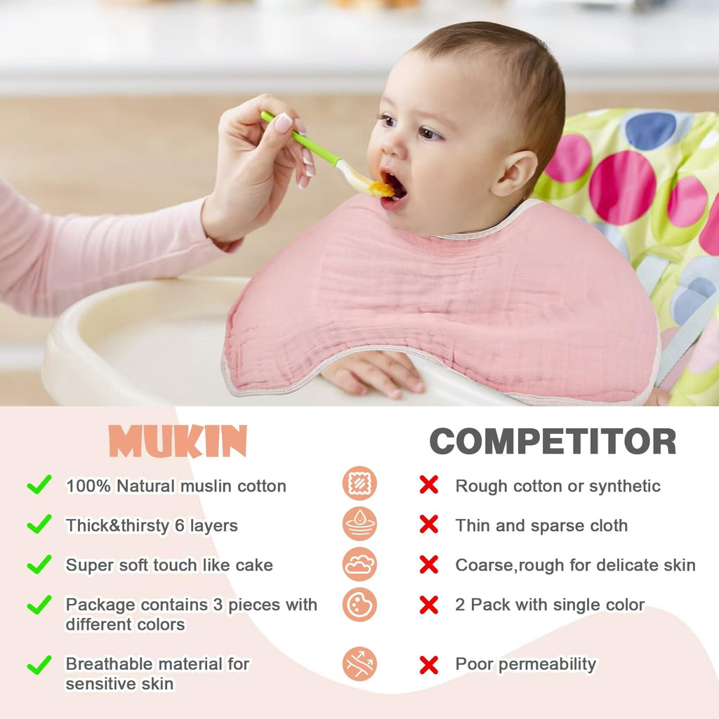 MUKIN cotton burping cloth set packaged as a registry gift