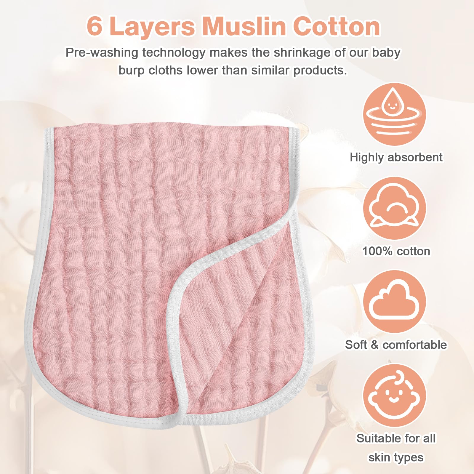 Breathable pink gradient muslin cloth being used as a nursing cover