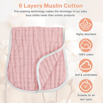 Breathable pink gradient muslin cloth being used as a nursing cover