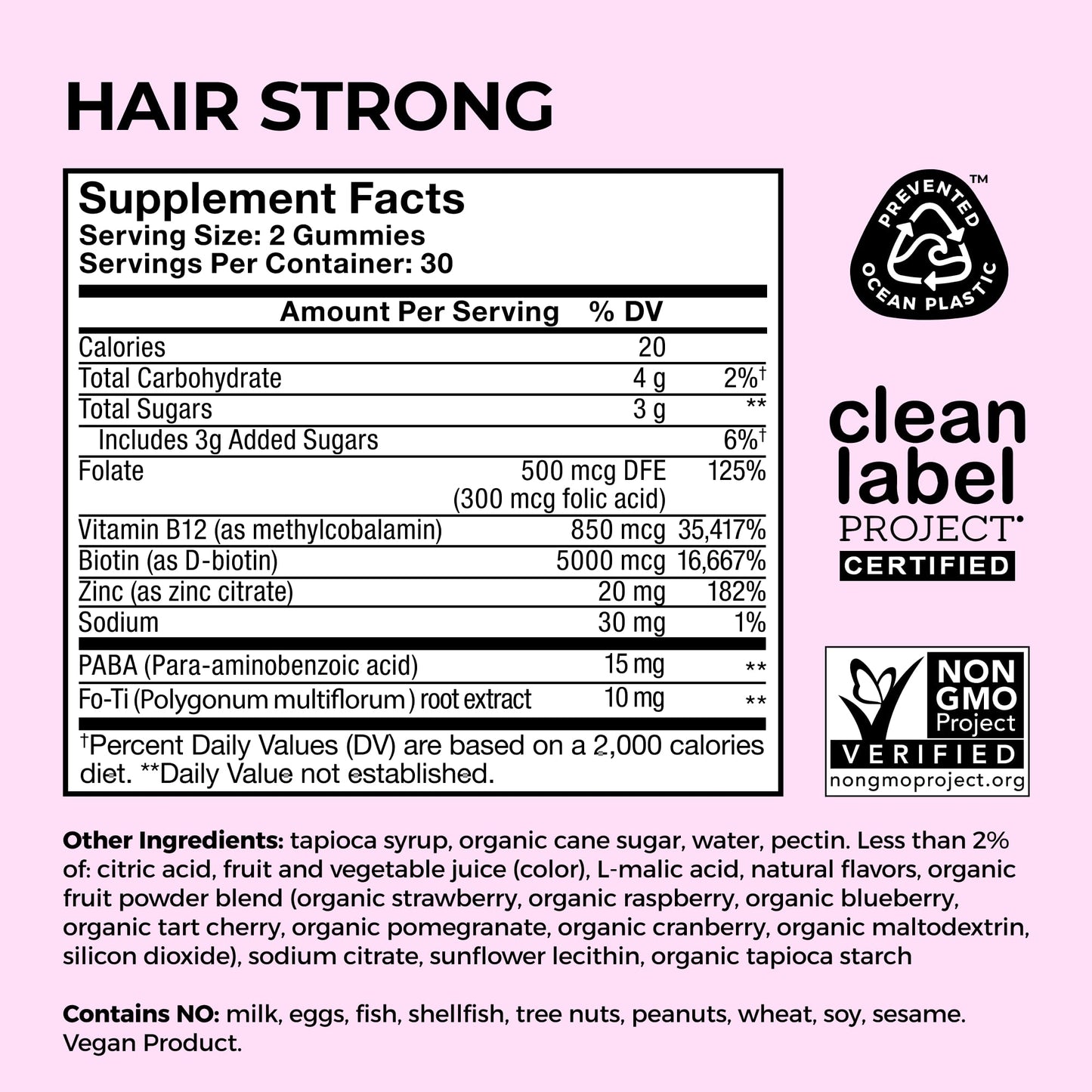 HUM Hair Strong daily dietary supplement for men and women hair health