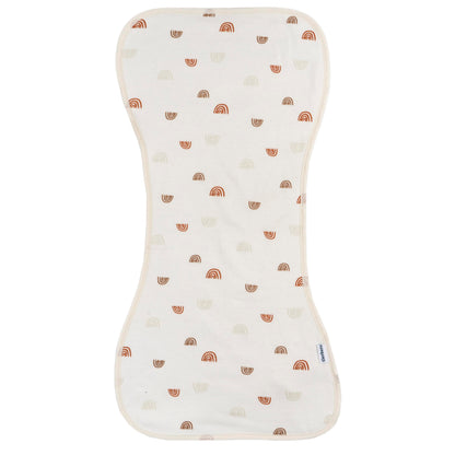 Full set of five Gerber neutral tone burp cloths for infants