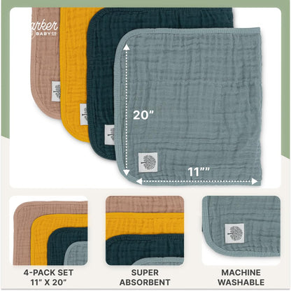 Close up of 6 layer muslin fabric weave for high absorbency