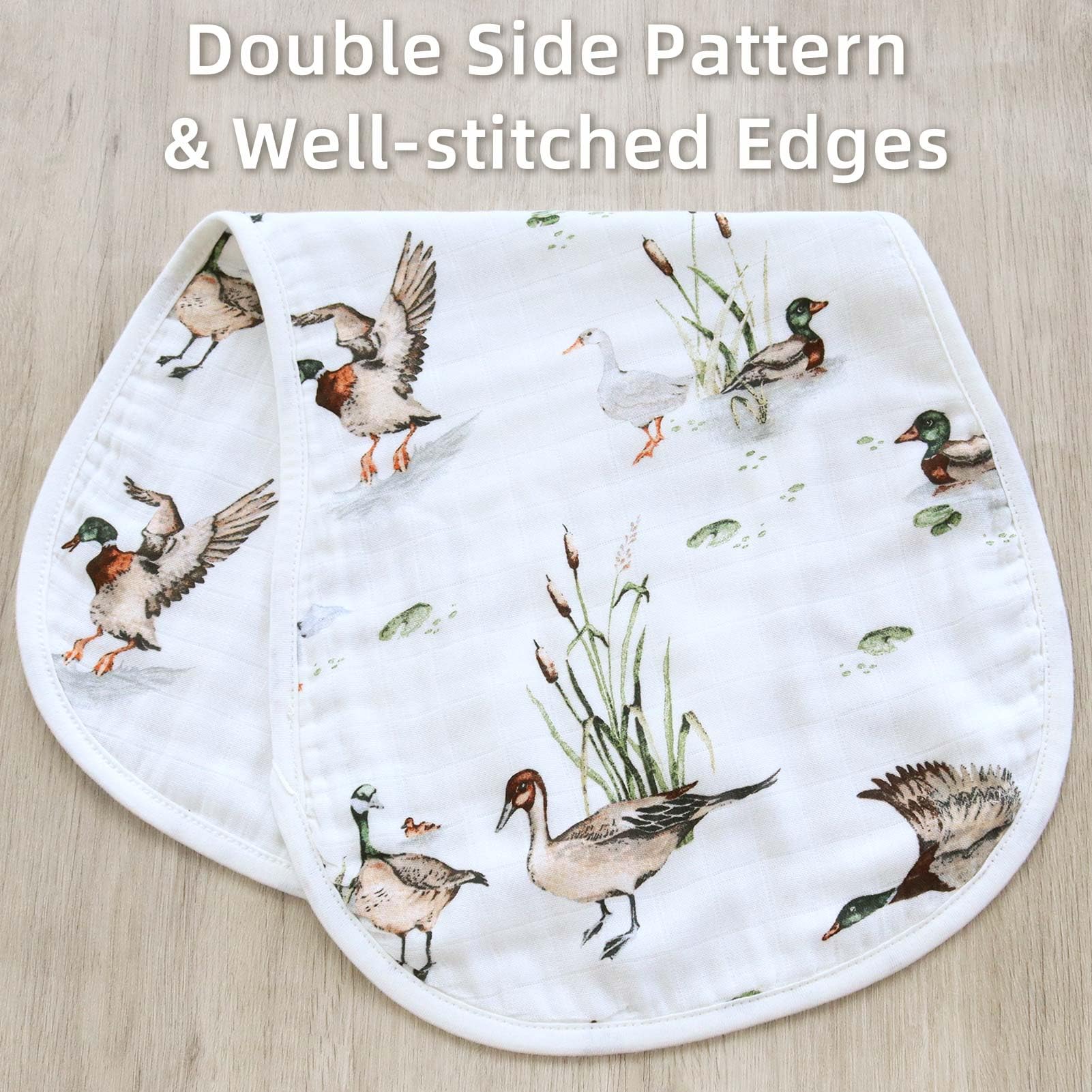 Side profile of LifeTree muslin baby burp cloth absorbency demonstration