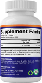 Back label of Vitamatic biotin tablets showing GMP quality assured manufacturing