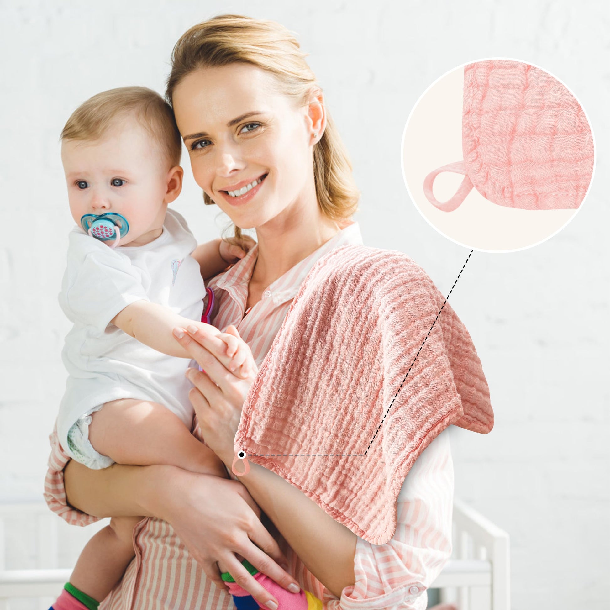 Bamboo Queen baby burp cloths beautifully bundled together making an ideal premium baby registry gift.