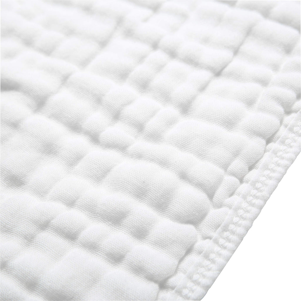 Close up view of CottCare muslin fabric texture for baby