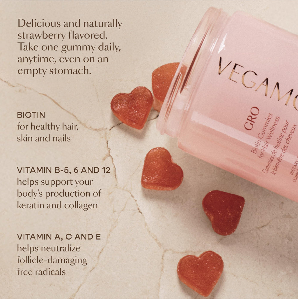 Vegamour 5000 mcg biotin daily multivitamin gummies packaging details