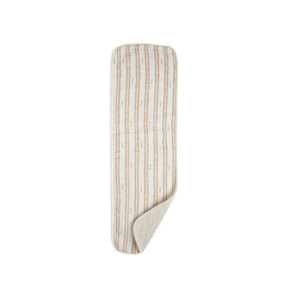 Crane Baby burp cloths demonstrating 7 by 20 inch size