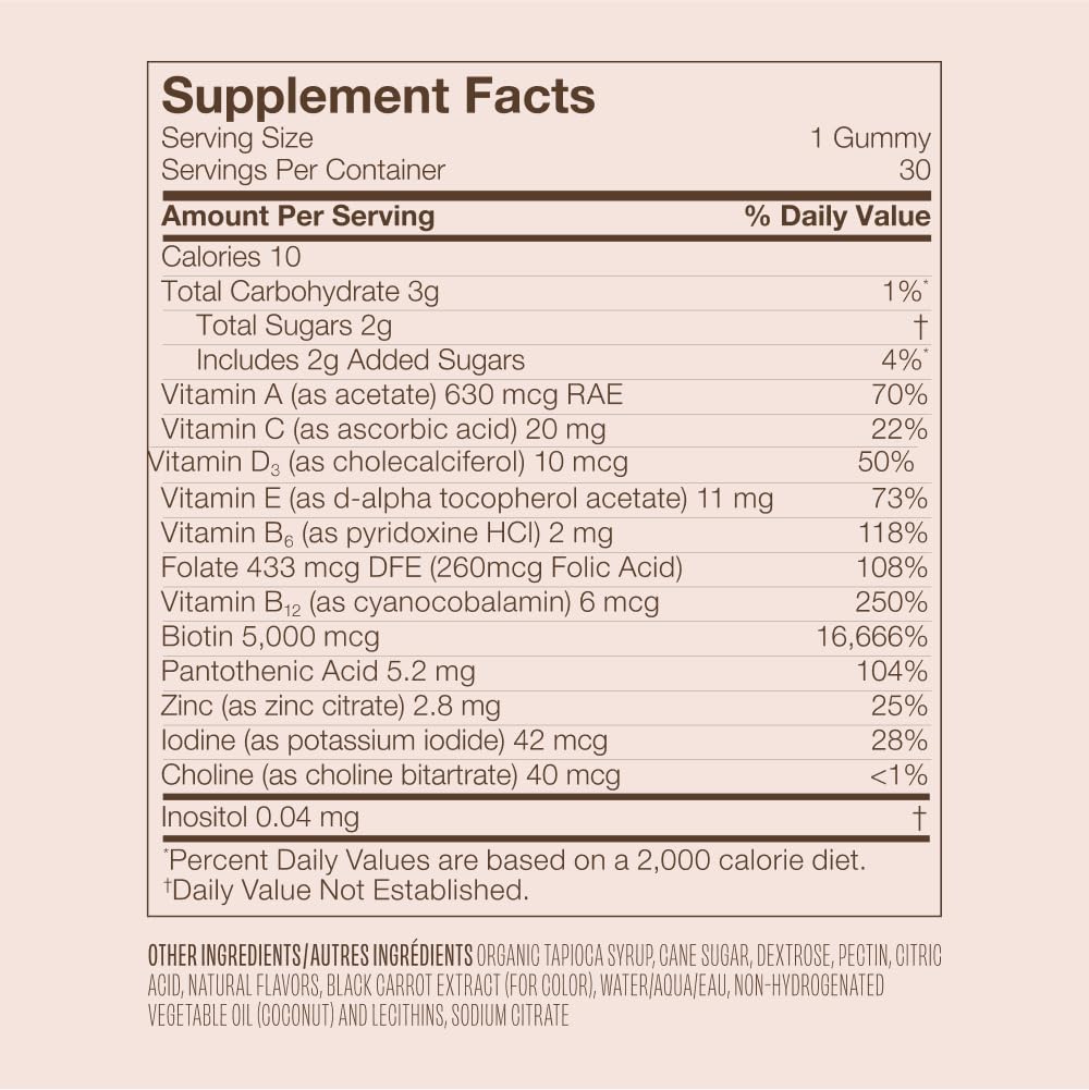 Vegamour GRO hair supplement bottle with natural strawberry flavor text