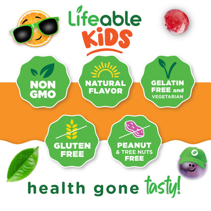 Lifeable non GMO gluten free kids biotin pectin based vitamins packaging