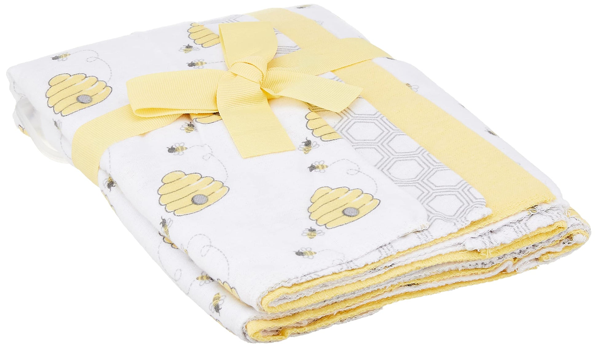 Pack of Hudson Baby bee print burp cloths for newborn feeding